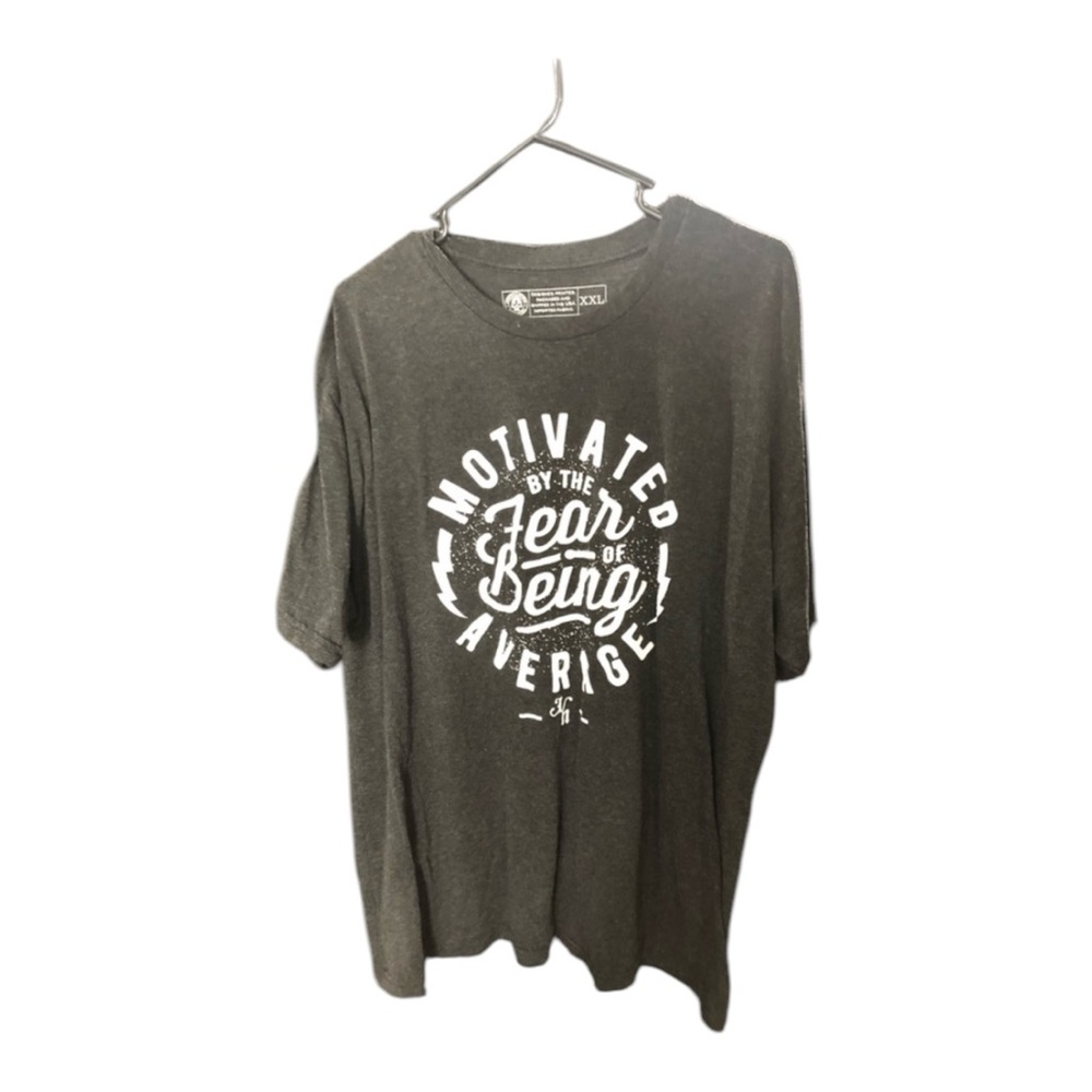 Jekyllhyde Apparel Men’s Motivated By Fear of Being Average Charcoal Gray Tee 2X